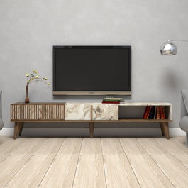 Hanah Home Milan Soporte para TV Nogal y Blanco
